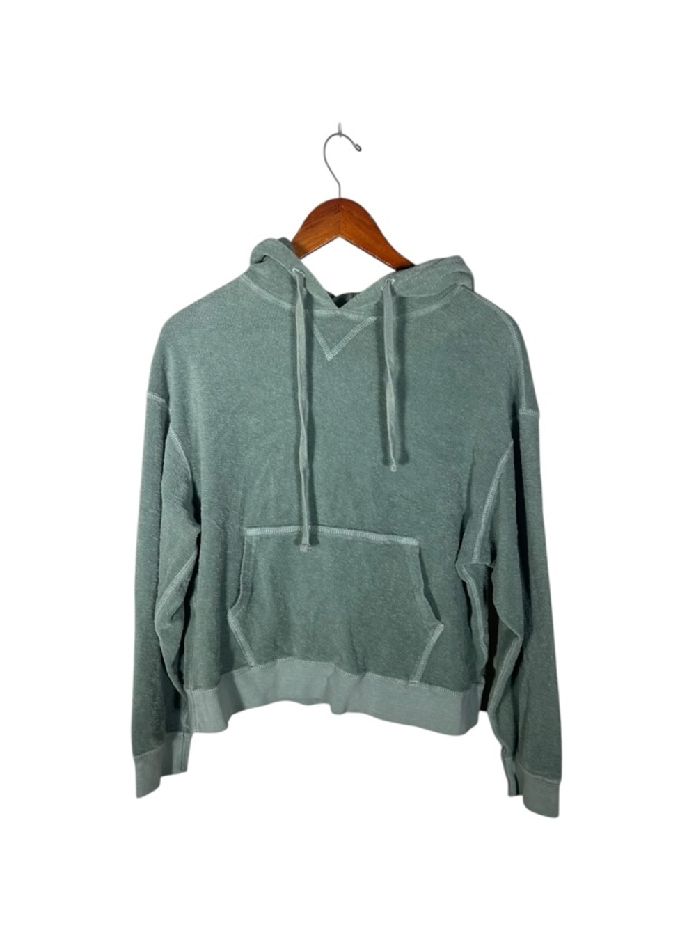 Unsubscribed Green 100% Cotton Terrycloth Made in USA Hoodie Size Small